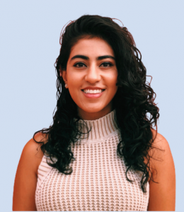 Columbia Law student Sana Singh ’21 in sleeveless blouse