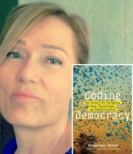 Maureen Webb LL.M. ’02 with her book Coding Democracy