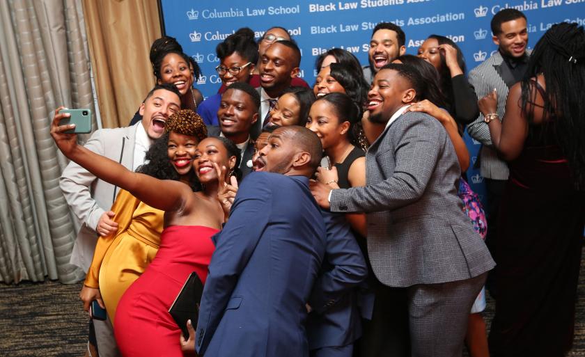 Students pose for a group selfie at the 26th Annual Paul Robeson Gala.