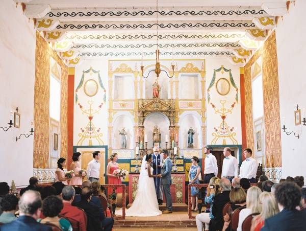 Wedding ceremony in pretty church