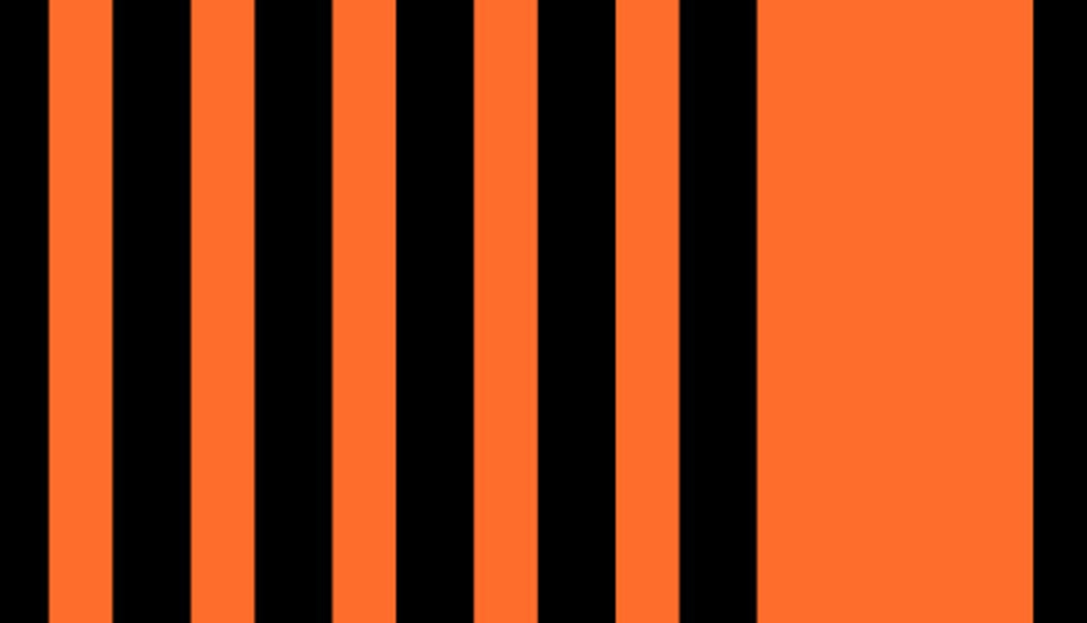 Alternating orange and black vertical bars