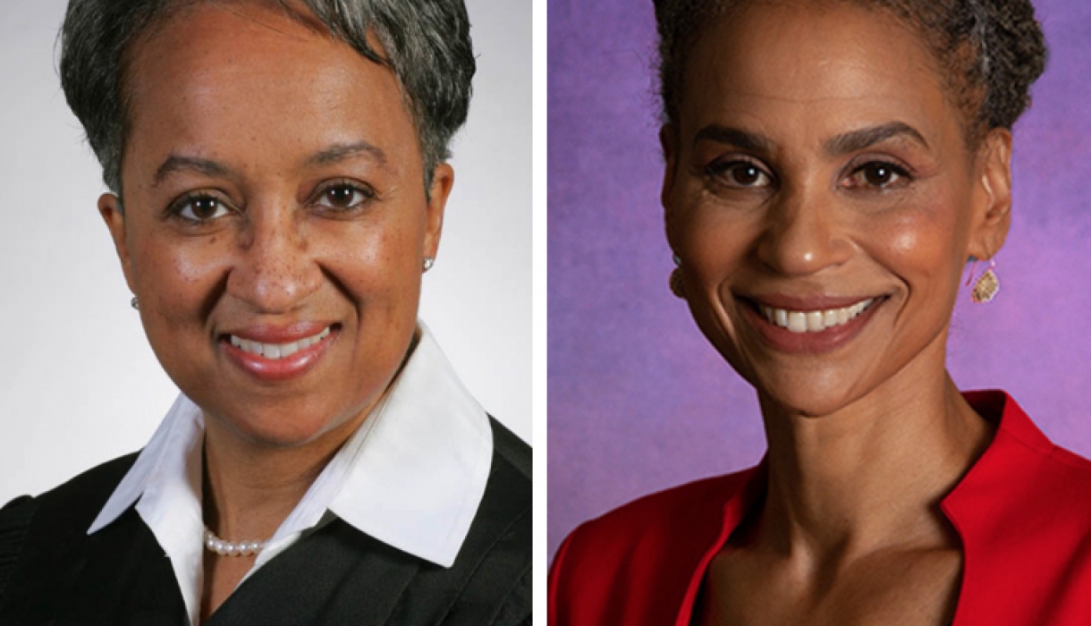 Photos of Lisa White Hardwick and Maya Wiley ’89  