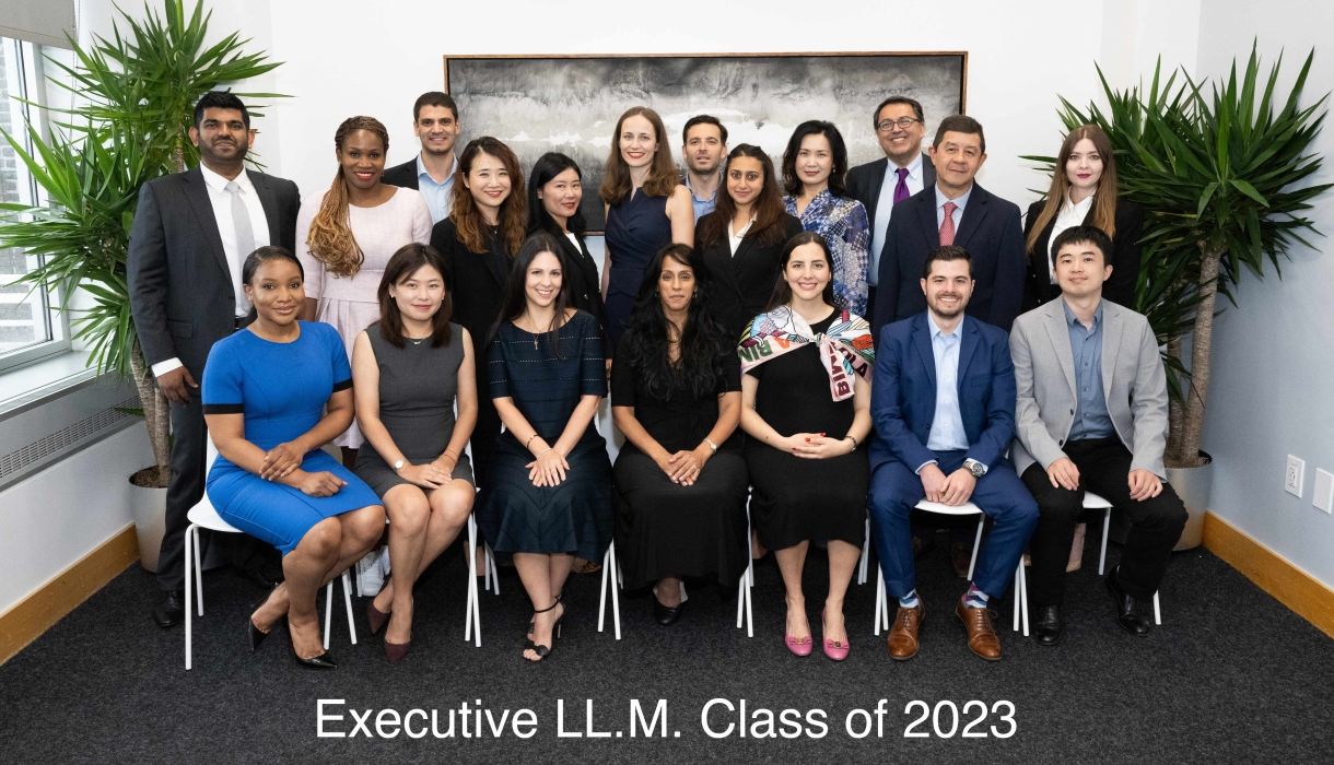 The Executive LL.M. Class of 2023 poses for a group portrait.