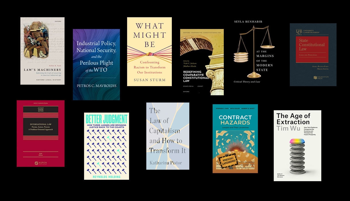 A selection of book covers by Columbia Law faculty