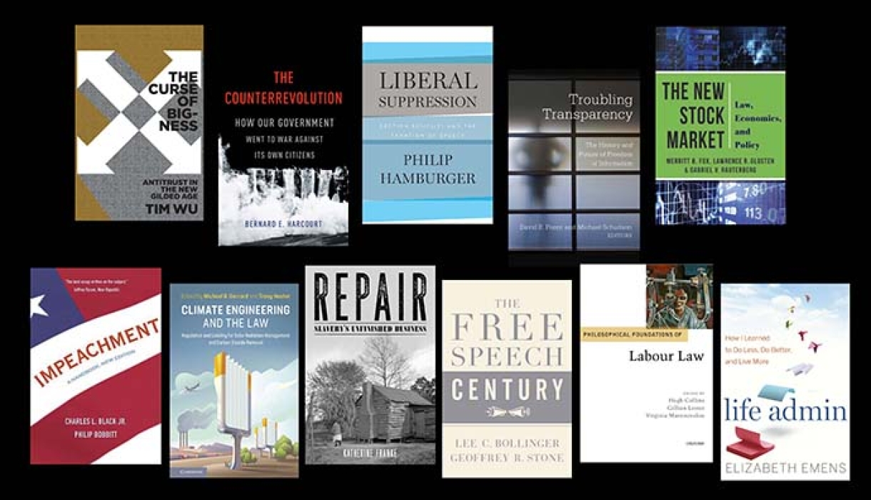 A selection of faculty book covers