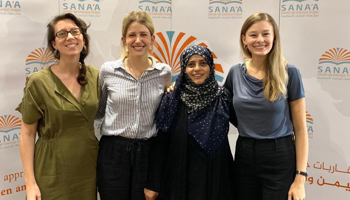 Professor Sarah Knuckey, Clare Skinner, Dr. Fawziah Al-Ammar, and Ellie Dupler