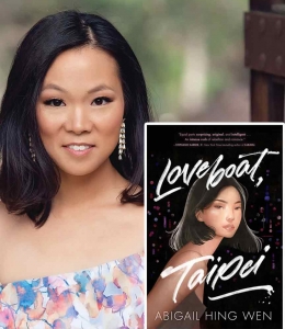 Abigail Hing Wen ’04 with her book Loveboat Taipei