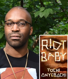 Tochi Onyebuchi ’15 with his book Riot Baby