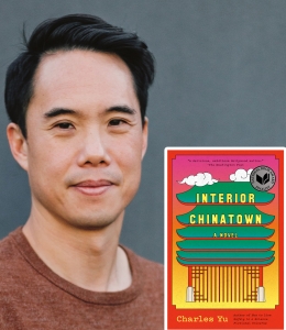 Charles Yu ’01 with his book Interior Chinatown