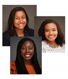 Portraits of three women in one frame