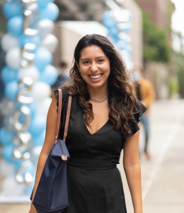 Mercedes Chavez smiling at orientation