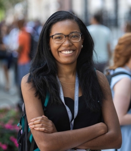 Celeste Kearney smiling at Orientation