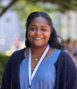 Gabrielle Stanfield smiling at Orientation