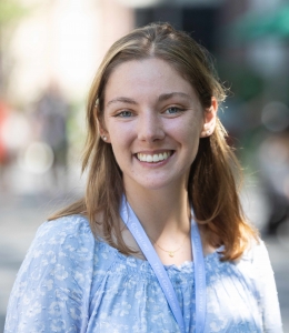 Erin Byrne smiling at Orientation 2021