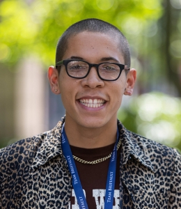 Jordan McMeans smiling at Orientation