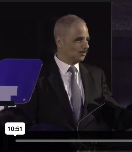 Eric H. Holder Jr. at Campaign end celebration