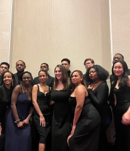 The 2023 Frederick Douglass Moot Court team poses in formalwear
