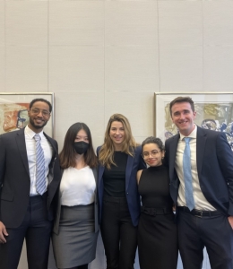 The Jessup Moot Court team pose together