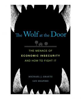 The Wolf at the Door book cover, with wolf teeth on the top and bottom