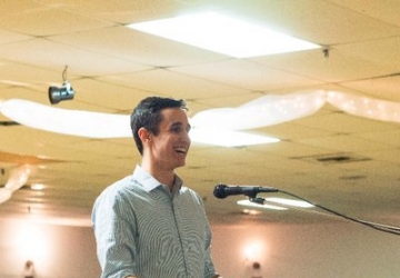 William Palmer Wilder ’20 at a podium