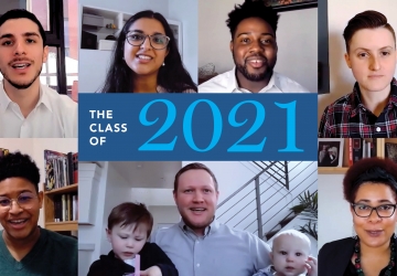 Photos of  Brenda Efurhievwe ’21 LL.M., Amr Jomaa ’21 LL.M., Suz Kroeber ’21, Sneha Pandya ’21, Matthew Robinson ’21, Jillian Williams ’21, and Tanner Zumwalt ’21.