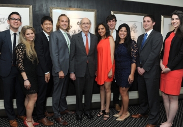 U.S. Supreme Court Justice Stephen G. Breyer with members of the Columbia Journal of Transnational Law at the 2017 Wolfgang Friedmann Memorial Banquet.