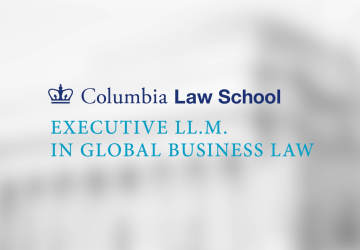 Text that reads Columbia Law School Executive LL.M. in Global Business Law