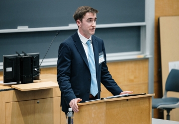 Man standing at a podium