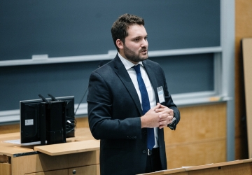 Man standing at a podium