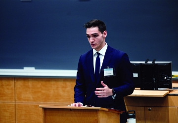 Man standing at a podium