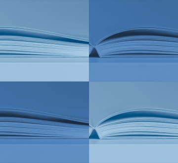 four side views of book pages