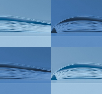 four side views of book pages