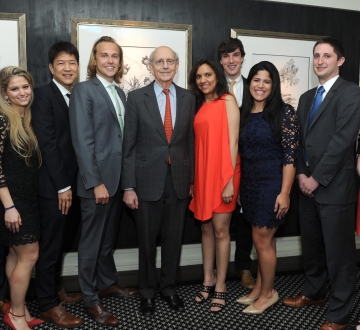U.S. Supreme Court Justice Stephen G. Breyer with members of the Columbia Journal of Transnational Law at the 2017 Wolfgang Friedmann Memorial Banquet.