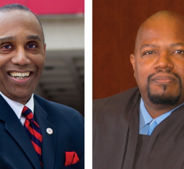 Headshots of Leonard Baynes ’82 and Richard Franklin Boulware II ’02
