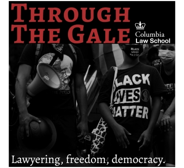 Through the Gale: Lawyering, Democracy, Freedom with a picture of a Black Lives Mattter demonstration.