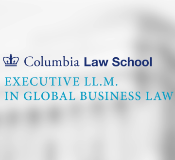 Text that reads Columbia Law School Executive LL.M. in Global Business Law