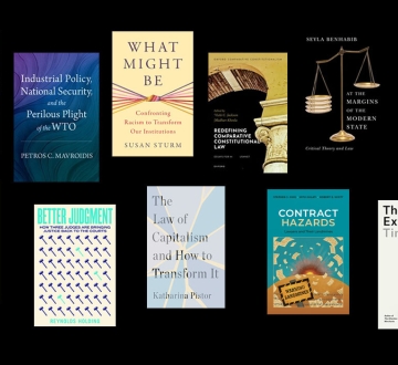 A selection of book covers by Columbia Law faculty