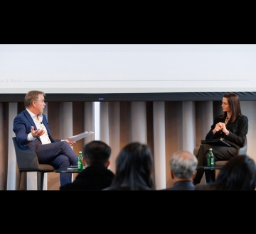 Eric Talley and Justice Abigail LeGrow at M&A Conference 2025