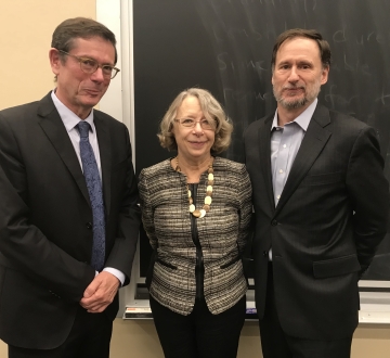 Ivan Simonovic with Lori Damrosch, Hamilton Fish Professor of International Law and Diplomacy, and Michael Doyle, University Professor, co-directors of the Center on Global Governance.