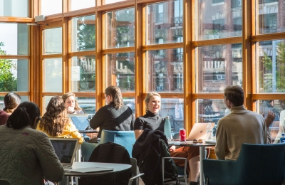 Students in Lenfest Cafe