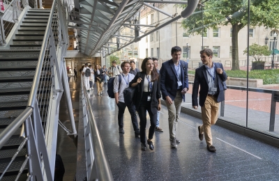 Students walking in Lerner Hall