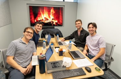 students in the new library