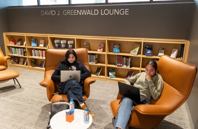 students in the new library