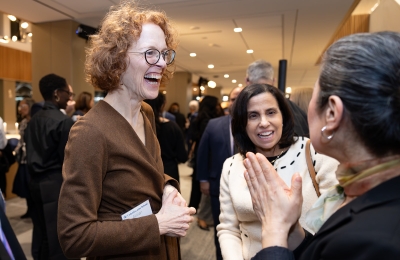 Gillian Lester at library opening