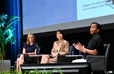 Speakers on a panel at Reunion 2026