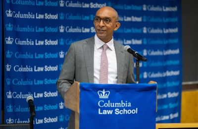 Dean Abebe at the podium at Orientation 2026