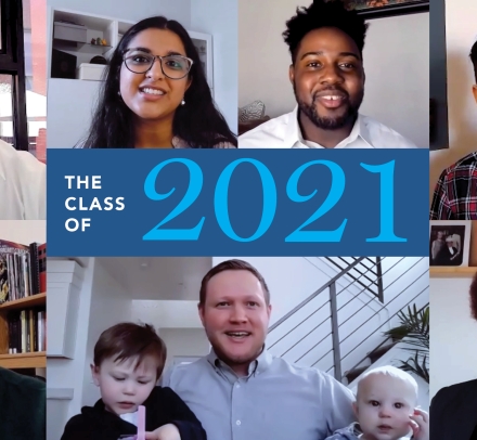 Photos of  Brenda Efurhievwe ’21 LL.M., Amr Jomaa ’21 LL.M., Suz Kroeber ’21, Sneha Pandya ’21, Matthew Robinson ’21, Jillian Williams ’21, and Tanner Zumwalt ’21.