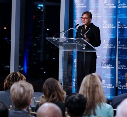 Anne Robinson at podium