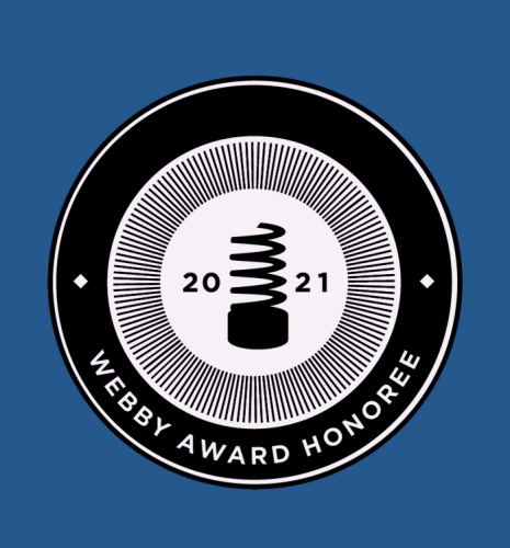 Seal of the 2021 Webby awards reading Webby Award Nominee