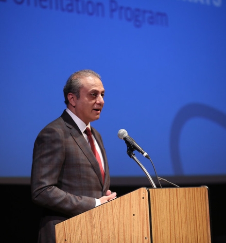 Man standing at a podium